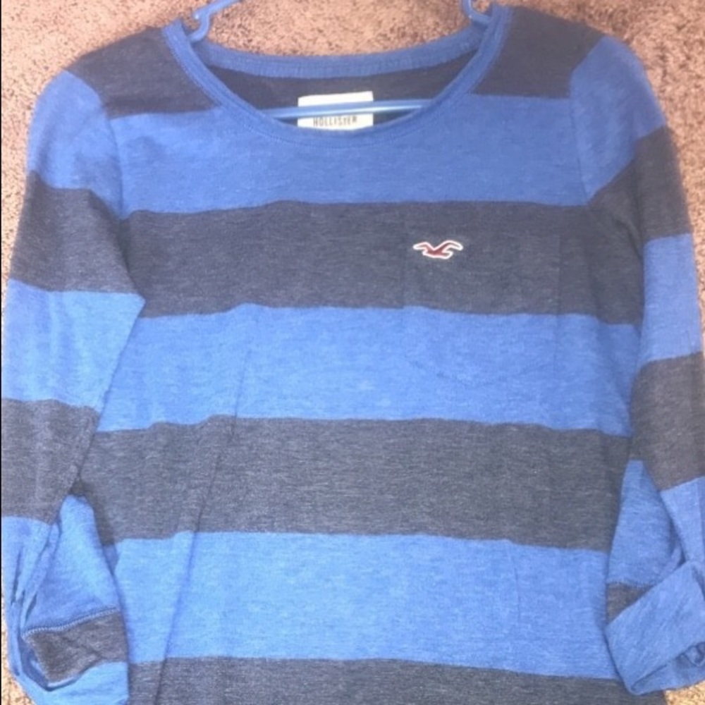 Hollister striped 3 quarter sleeve top